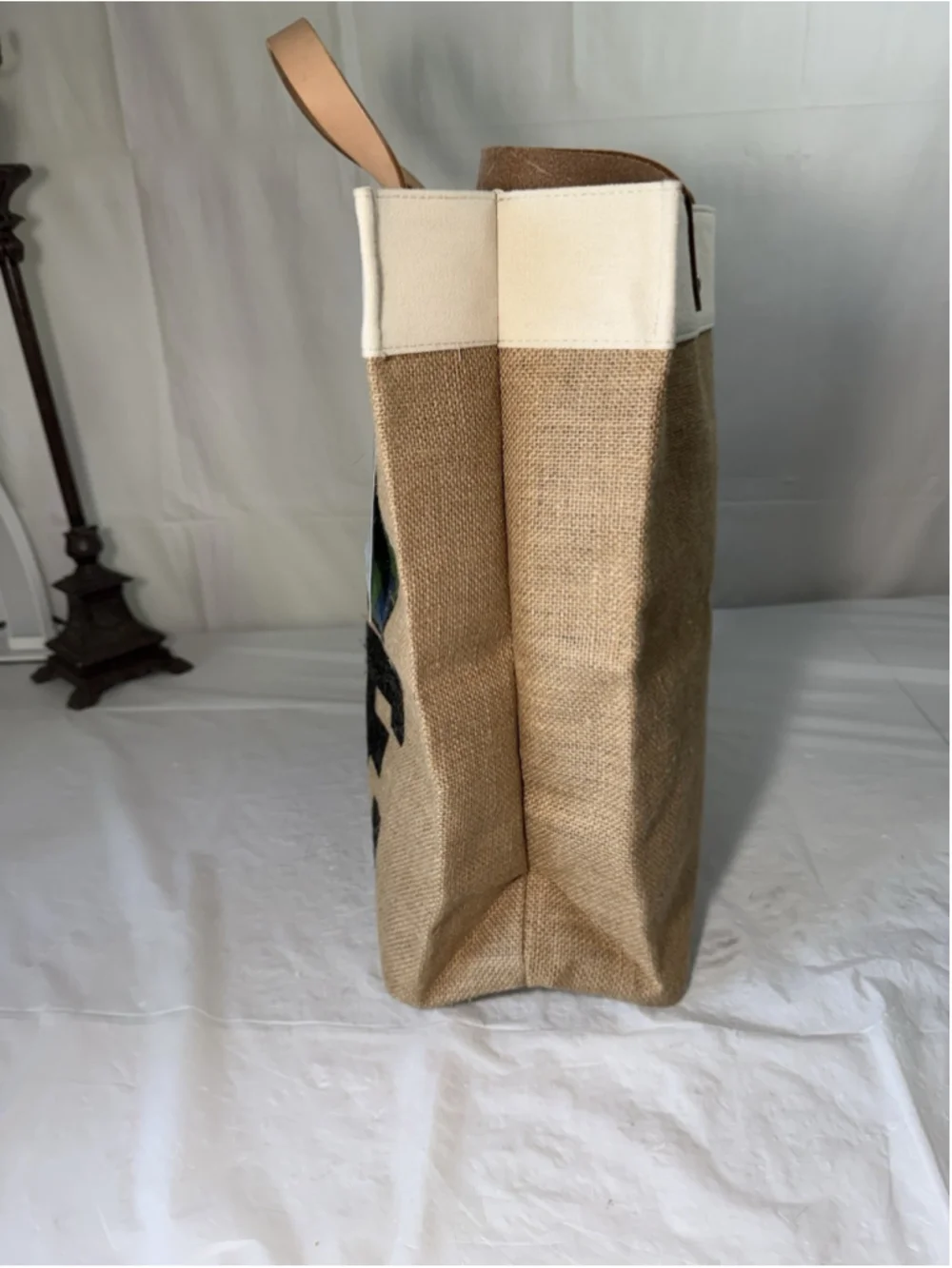 BRIGHTON LOVE The Earth Day Natural Jute Shopper Tote Bag NEW